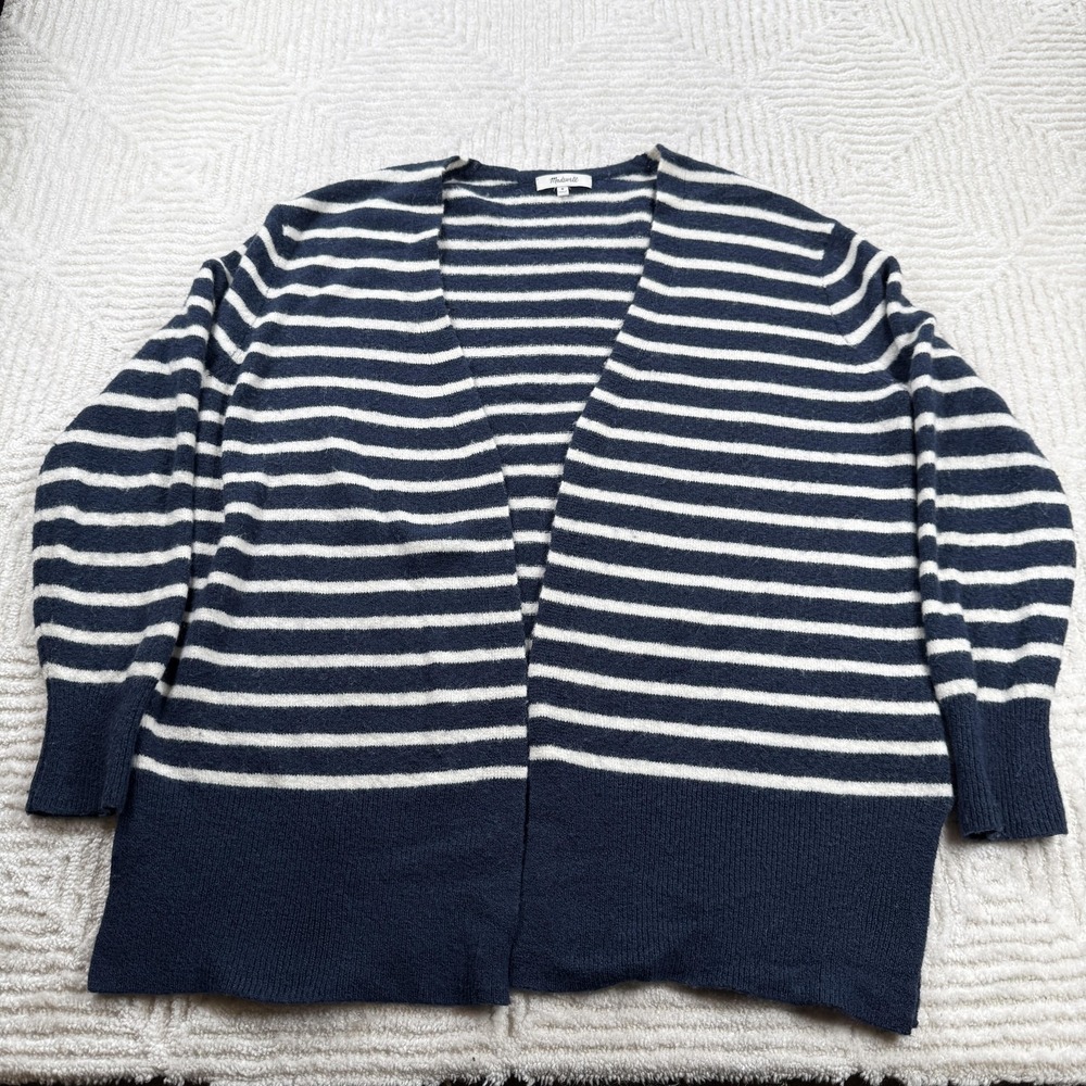 Madewell Cardigan Sweater Womens M Stripe Alpaca Costal Preppy Old Money Clean